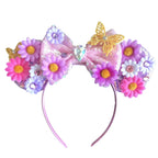 Mouse Ears Headband Cartoon Sequin Bows Headband Birthday Party Christmas Halloween Princess Cosplay Costume For Women Adult