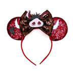 Mouse Ears Headband Cartoon Sequin Bows Headband Birthday Party Christmas Halloween Princess Cosplay Costume For Women Adult