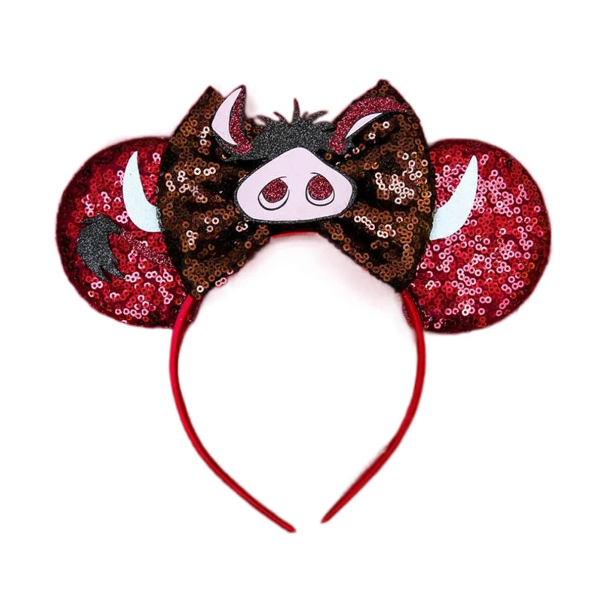Mouse Ears Headband Cartoon Sequin Bows Headband Birthday Party Christmas Halloween Princess Cosplay Costume For Women Adult