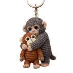 Funny Crochet Punch Monkey Keychain Cute Handmade Monkey Design Series Funny Keyring For Backpack Purse Keys Llavero 열쇠고리
