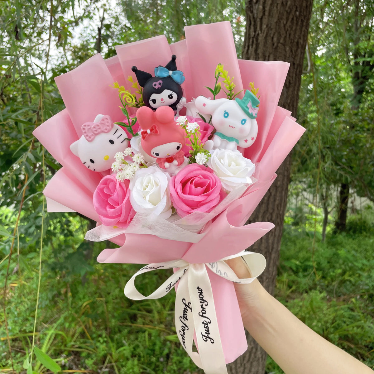 Cartoon Hello Kitty Plush Bouquet Plush Doll Toy Stuffedn Animals Christmas Valentine Graduation Birthday Gifts For Girls