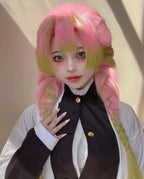 Anime Kanroji Mitsuri Cosplay Costume Kimono Haori Dress Wig Clothes Halloween Costume for Adult Children