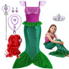 Girls Cosplay Lovely Little Mermaid Ariel Prom Princess Costumes Kids Summer Casual Dress Halloween Birthday Party Dress Up 2026