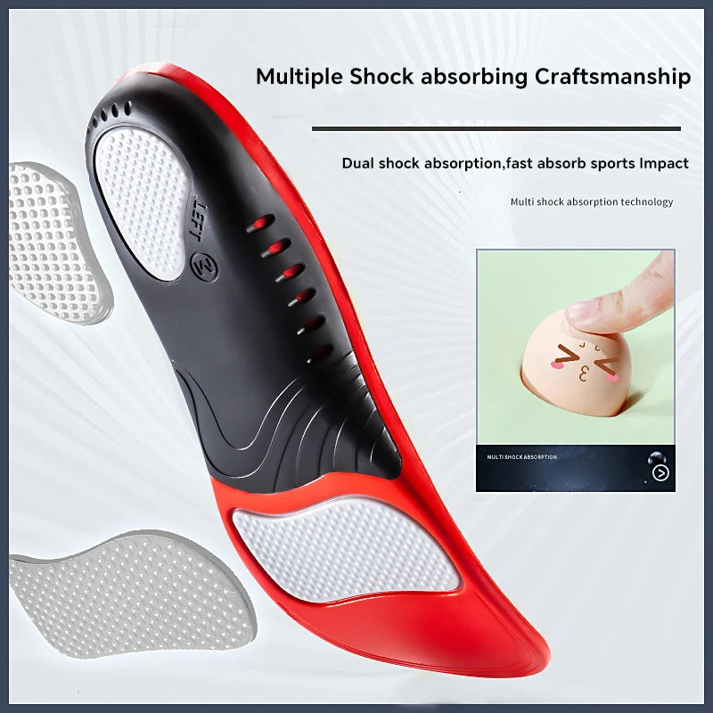 220+ Lbs Heavy Duty High Arch Support Insoles for Men Women Shock Absorbing Shoe Inserts for Flat Feet Standing All Day Insole