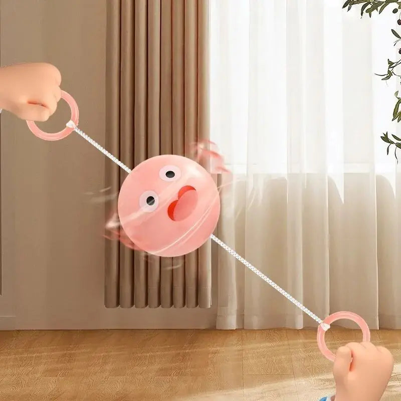 Rotating Flash Flying Ball Toy Rotating Cable Toy LED Light Luminous Leisure Stress Relief Toy Gift Children's Reward 51mm