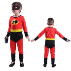 Kids The Incredibles Cosplay Costume Anime The Incredibles Red Jumpsuit Bodysuit Mask Full Set Halloween Costumes for Men Women