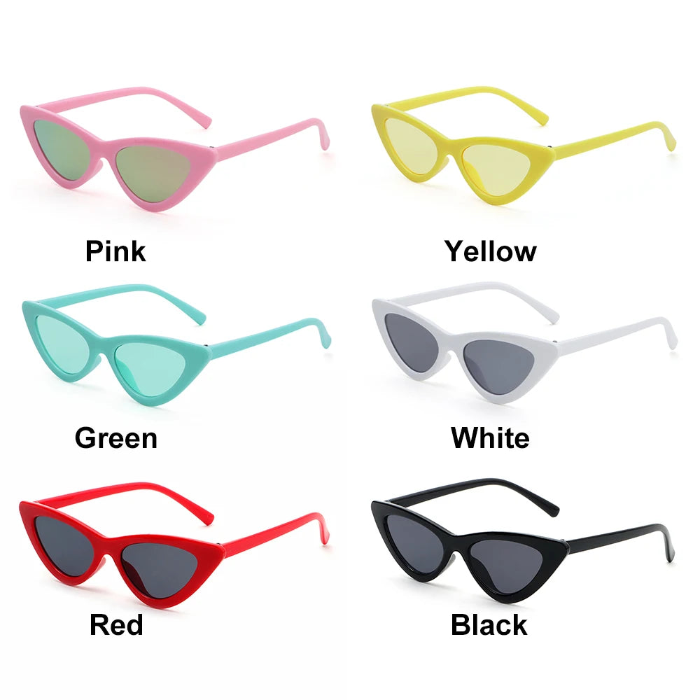 Vintage New Cat Eye Kids Sunglasses Boys Girls Small Triangle Frame Gift Sun Glasses Children Baby Oculos De Sol Infantil UV400