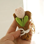 Exquisite Bouquet Series Crochet Keyrings Wholesale Handmaking Bouquet Keychain For Bag Pendant Knitting Flower Keyrings Custom