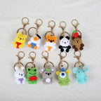 Mini Animal Doll Series Crochet Keychain Knitted Small Rabbit Doll Keyrings Mini Puppy Cute Keychain Wholesale Custom Accessory