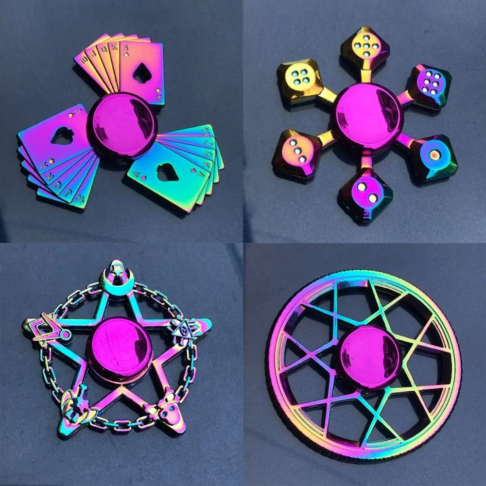 Dragon Wings Hand Spinner Alloy Low Noise Metal Rainbow Finger Spinner Anti-Anxiety High Speed Fingertip Gyro Birthday Gift