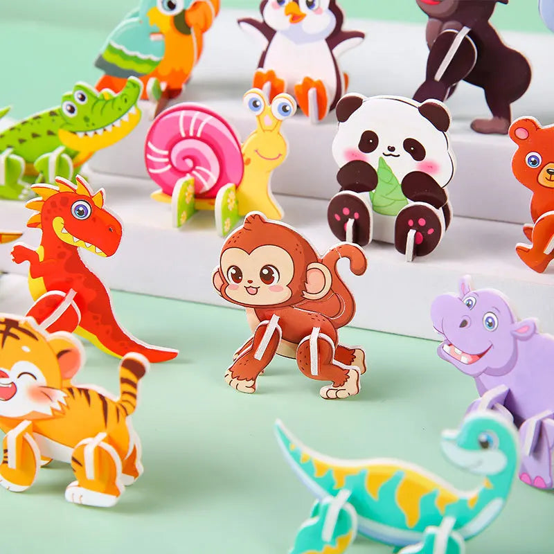 30Pcs Mini Animal DIY Jigsaw Puzzles Toys for Kids Birthday Party Favors Classroom Rewards Baby Shower Gifts Pinata Filler
