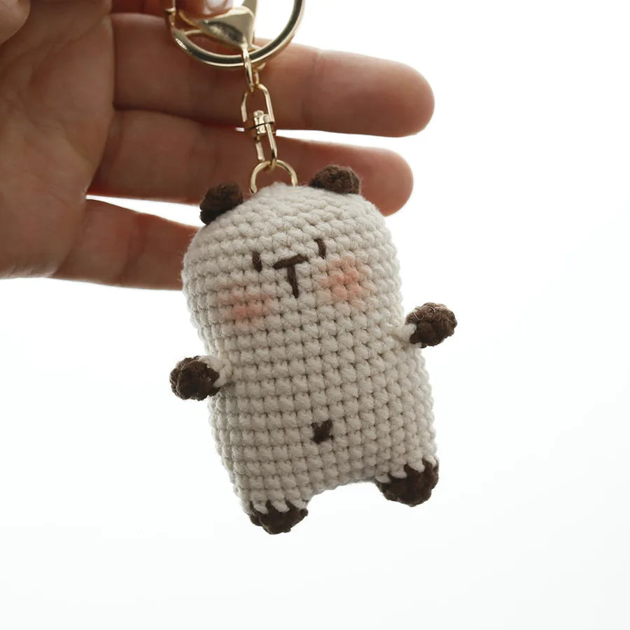 Exquisite Kitten Doll Crochet Keychain For Bag Pendant Knitted Small Cat Doll Keyrings Cute Kitten Keychain Custom Accessories