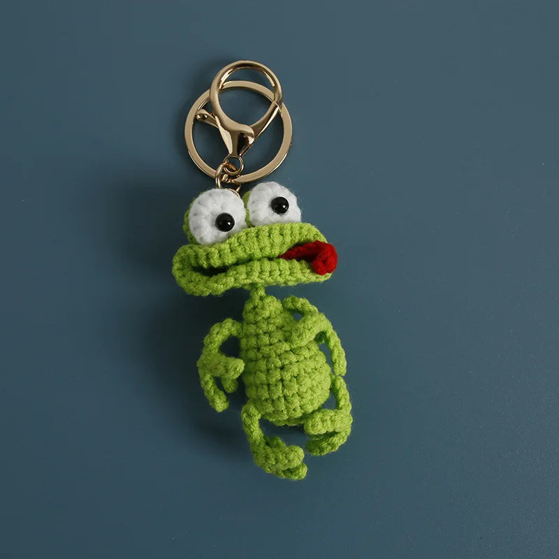 Cute Parrot Series Handmake Crochet Keychain Creative Small Bird Doll Keyring Gifts Knitted Parrot Keychain Custom Accessories