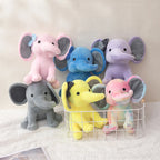 25cm/9.84in Soft Elephant Plush Stuffed Animal - Cute Fluffy Colorful Plush Toy (Multiple Colors: Pink/Blue/Purple/Rainbow) - Id