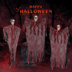 1Set Halloween Decorative Hanging Ghost Skull Skeleton Gauze Haunted Home Party Horror Props Hanger House Yard Party Hanging
