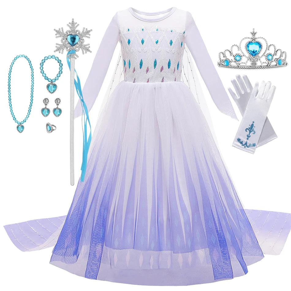 Girl Vestidos Costume Kid Dress Halloween Cosplay Children Birthday Carnival Party Dress Up 2-10 Year