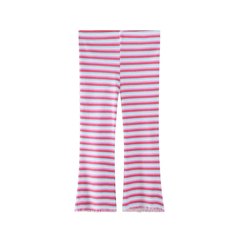Jumping Meters  2-7T Flare Pants Printed Full Length Hot Selling Girls Leggings Pants Striped Pencil Pants Autumn Kids Trousers