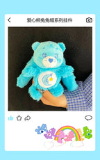 New Genuine Carebears Plush Rabbit Hat Keychain Rainbow Bear Doll Pendant School Bag Ornament Gift