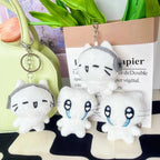 Cute headphone cat doll pendant, cartoon healing keychain, plush toy, doll, schoolbag, bag hanging decoration