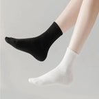 10/20/30 Pairs Neutral Solid Color Mid Calf Round Neck Socks Spring Autumn Sweat Absorbing Breathable All Season Sports Socks