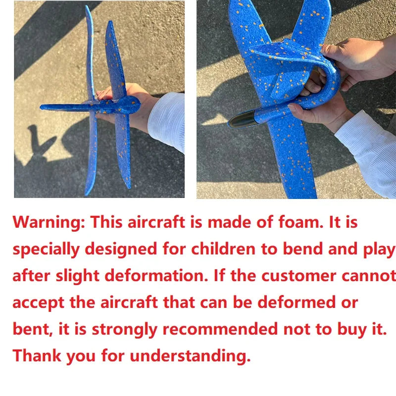50CM Big Foam Plane Glider Hand Throw Airplane Light Inertial EPP Bubble Planes Outdoor Launch Toys for Boys Gift