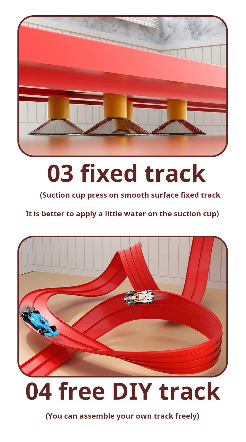Net Bag/Box 13Ft/16.3Ft Flexible Track Toy & Mini Car DIY Competitive Rail Vehicle Game Educational Gift for Children Christmas