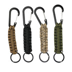 Outdoor Umbrella Rope Keychain Self Defense Lanyard Survive Knot Steel Ball Buckle Tactical Security Tool Carabiner