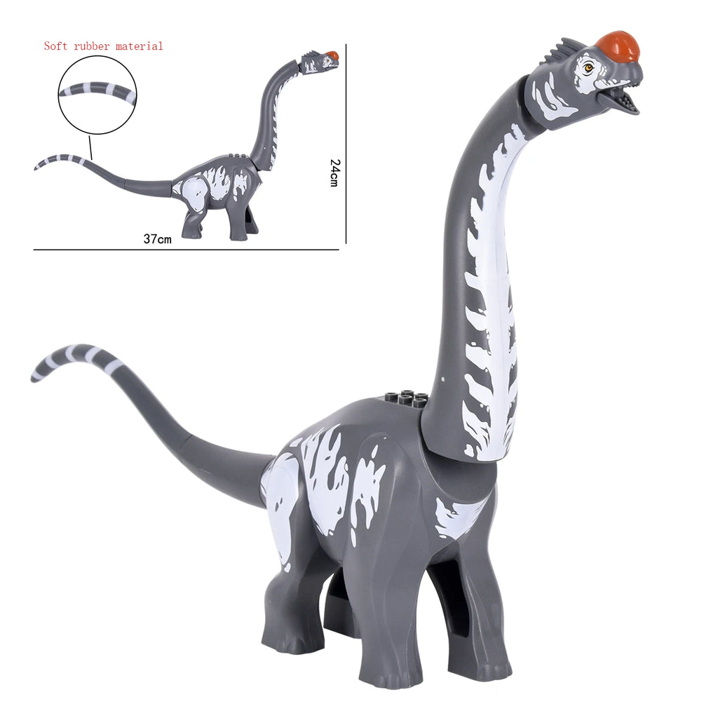 Jurassic Large Spinosaurus Dinosaur World Building Block Figure Movable Joint Prehistoric Animal Model Educational Assemble Toy