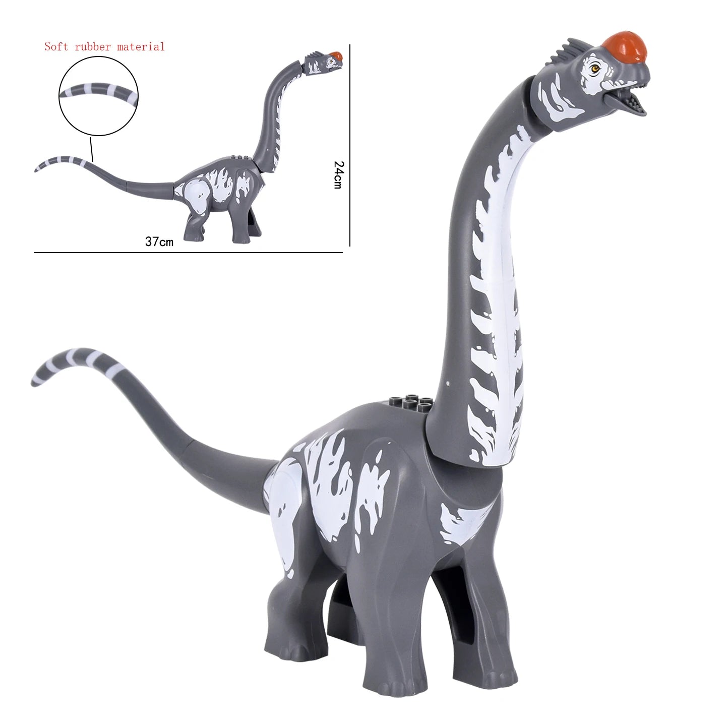 Jurassic Large Spinosaurus Dinosaur World Building Block Figure Movable Joint Prehistoric Animal Model Educational Assemble Toy