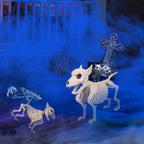 Halloween Creative Home Ornament Animal Skeleton Decoration Little Wolf Skeleton Indoor Outdoor Garden Halloween Decoration