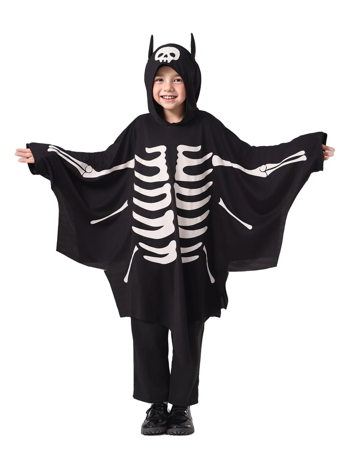 Boys Luminous Ghost Bat Cosplay Cape Horror Themed Party Outfit For Kids Halloween Costumes