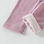 3/1 Piece Set For Autumn And Winter Children Solid Color Medium High Waist Thick Leggings Boys And Girls Fleece Warm Casual Pant