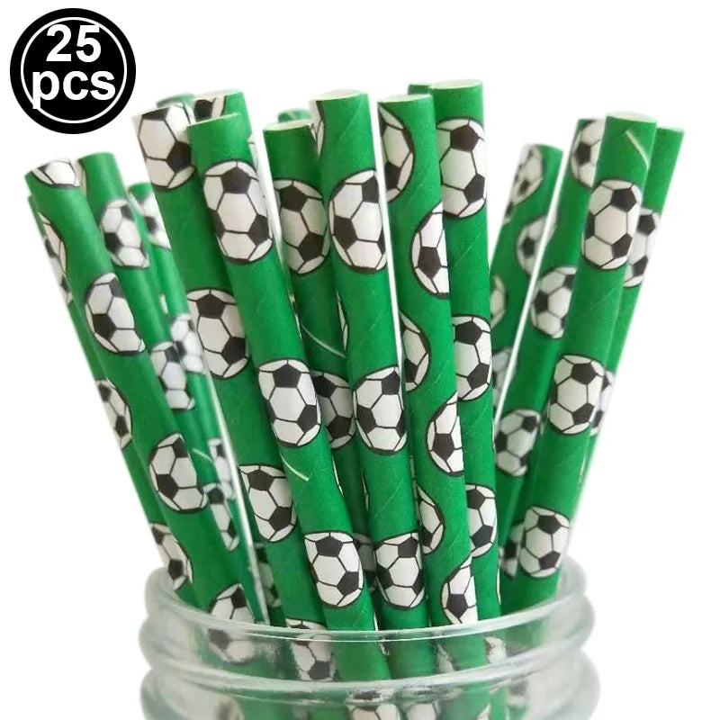 Soccer Theme Disposable Tableware Set Paper Plates Cups Napkins Tablecloth Boys Sports Football Birthday Party Decor Supplies