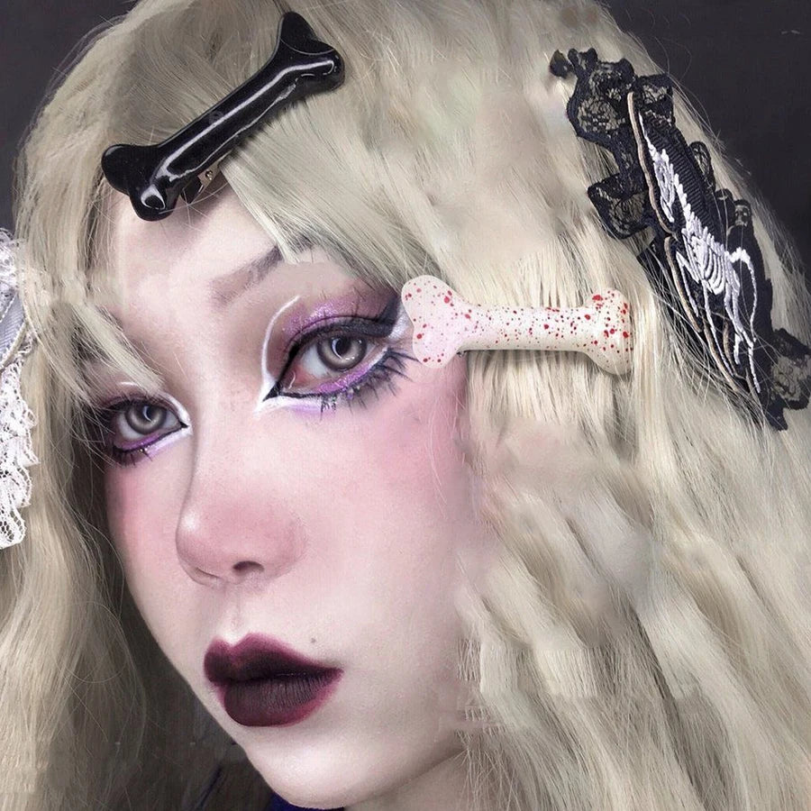 Cartoon Bone Hair Clip Dog Bone Hair Pins Hair Clamps Y2K Hair Accessories for Girls Women Halloween Costume