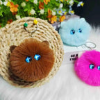 Blush Cat Ball Original Design Cartoon Handmade Plush Pendant Cat Keychain Girly Gift for Girls