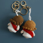 Creative Jesus Design Crochet Keychain For Couple Gift Handmaking Knitted Jesus Doll Keyrings For Bag Pendant Custom Accessories