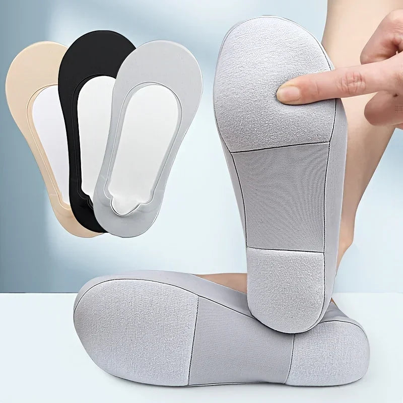 Women's Boat Socks for Plantar Fasciitis | Shock-Absorbing Insoles, Invisible Non-Slip Foot Pads for Comfortable Support