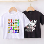 Sprunkis T-shirts Cartoon Oren Wenda Outdoor Clothes Short Sleeve Summer Cute Base Top Funny Birthday Gift