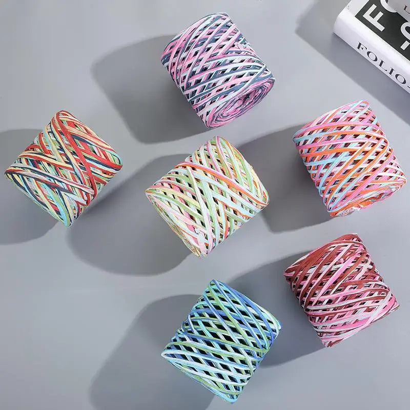 200M Raffia paper rope Straw Yarn For Knitting Crocheting Paper Threads DIY Handmade Summer Sunhat Beach Bag Freeshipping