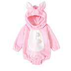 Baby Boys Girls Animal Costume Flannel Animals Hooded Romper Jumpsuits Newborn Halloween Outfit