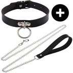 Gothic Punk Pu Leather Choker With O-Ring - Adjustable Collar Necklace For Women, Perfect For Halloween & Everyday Wear