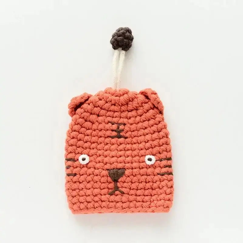 Cute Animal Doll Crochet Keychains For Keys Storage Funny Puppy Series Knitted Bag For Car Keys Holder Keyrings Custom Wholesale