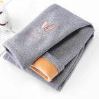 Girls Leggings Autumn Winter Thick Warm Plus Cute Fond Rabbit Children Kids Baby Bottom Part Pants