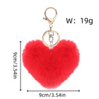 Heart Plush Pompom Keychain Set | Leopard Print Love Hair Ball | High-Quality Fluffy Faux Fur for Car Keys Bags Gifts