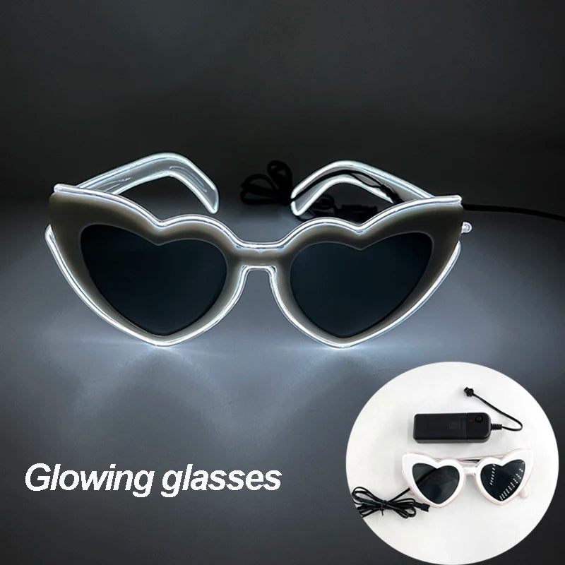 1 pcs Punk Glasses Men Women Costumes Sunglasses Luminous Led Sunglasses Boys Girls Eyewear Halloween Christmas Decor Sunglasses
