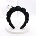 Sponge Spa Headband Velvet Washing Face Wide Padded Headband Skin Care Makeup Removal Shower for Women Girls Hair Accessories