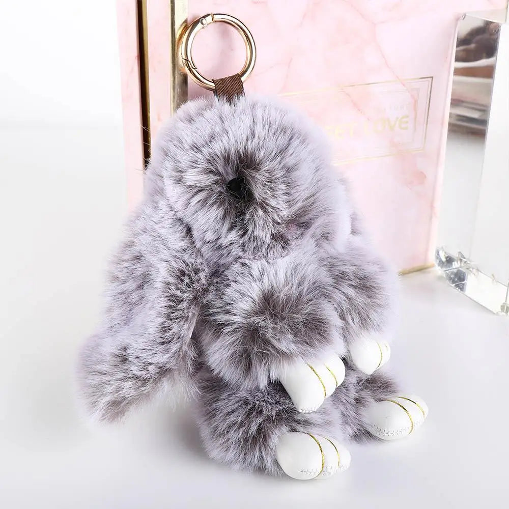 Pendant Plush Toy Bags Pendant Jewelry Ornament Fluffy Toy Doll Plush Bunny Keyring Plush Bunny Keychain Rabbit Fur Keychain