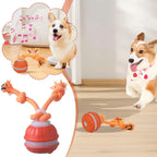 Interactive Dog Toy Ball with Rope Electronic Motion Activated Rolling Ball for Indoor Cat Dog Play Toys for Puppy Training Ball