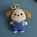 Cartoon Animal Doll Series Handmake Crochet Keychain Cute Sheep Doll Keyrings Crochet Puppy Keychains Gifts Custom Accessories