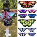 Kids Butterfly Wings Cape Girls Fairy Shawl Pixie Cloak Fancy Colorful Dress Costume Gift  Party & Holiday DIY Decorations